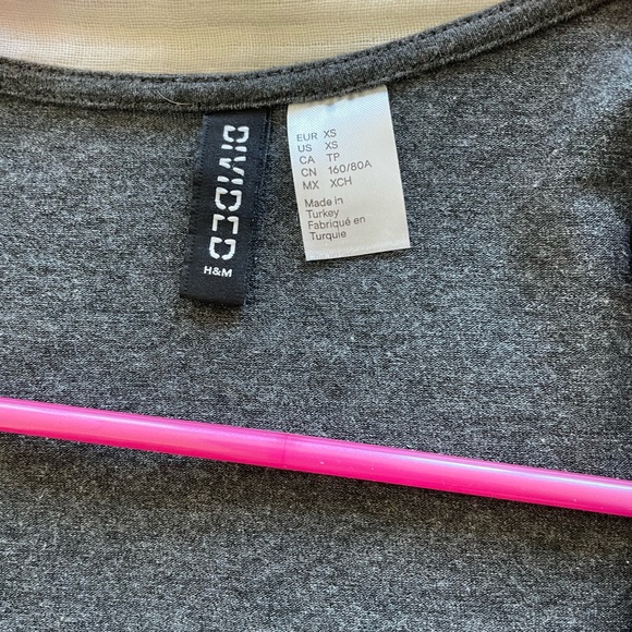 H&M deep cut dark grey shirt. - Picture 2 of 2